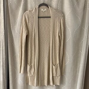 Elegant Beige Open-Front Cardigan by PINQUE